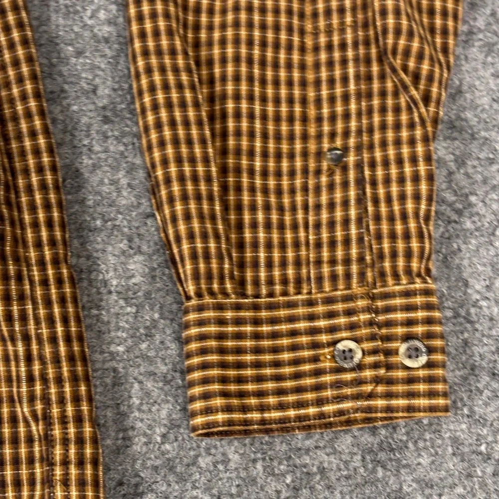 Columbia Mens Brown Plaid Button Up Long Sleeve Outdoor Shirt Large